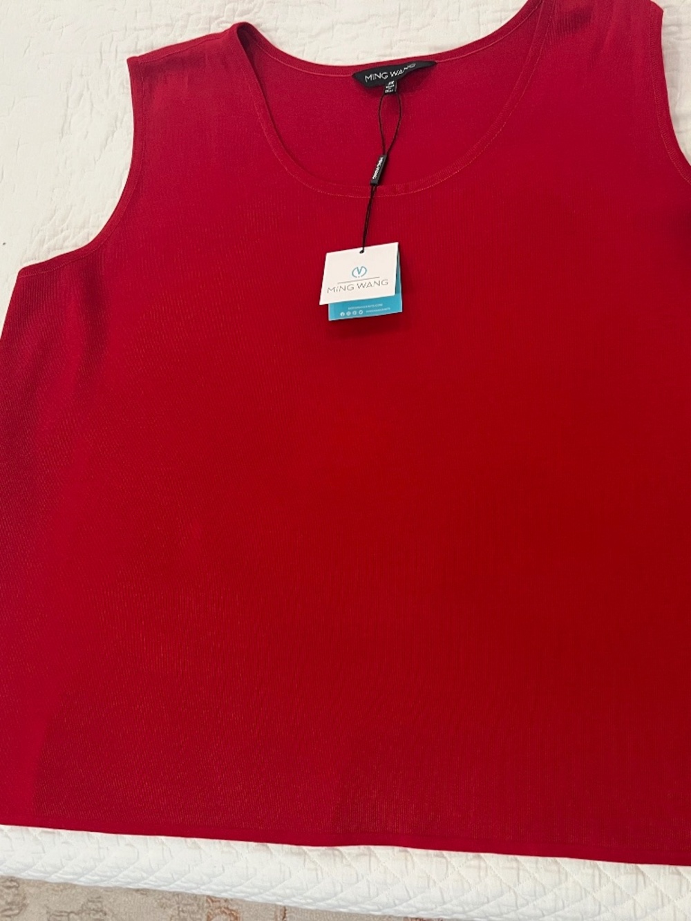 Red Ming wang sweater tank 3x - Picture 2 of 5